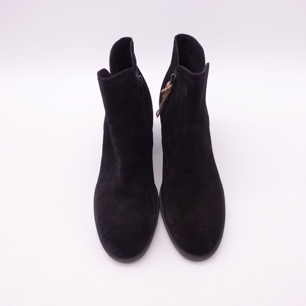 Born Women's Olivia Suede Leather Ankle Heeled Boots Side Zip Size 8M Black - Picture 2 of 8